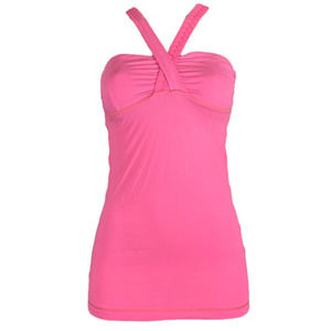 Lululemon Some Like It Hot Tank Top Pink Cross Straps Size 8